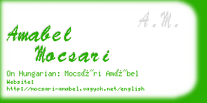 amabel mocsari business card